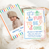 Invitation It's Fun to Be One Colorful 1st Birthday