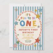 Invitation It's Fun to Be One Colorful 1st Birthday (Devant)