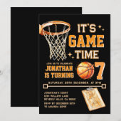 Invitation It's Game Time ANY AGE Basketball Birthday Sports (Devant / Derrière)