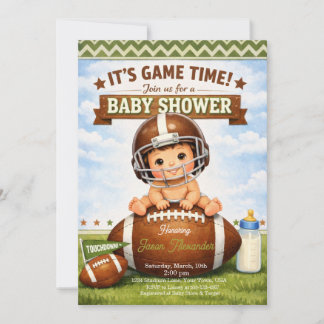 Invitation Its Game Time Baby Boy Shower