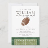Invitation It's game time First Birthday Football (Devant)