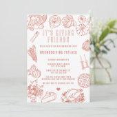 Invitation It's Giving Friends Casual Friendsgiving Potluck (Debout devant)