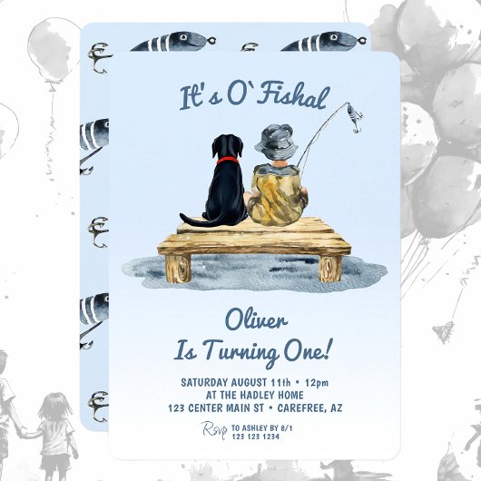 Invitation It's O'fishal Fishing Boy Birthday