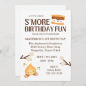 Invitation It's S'more Fun to Be One First Birthday  (Devant / Derrière)