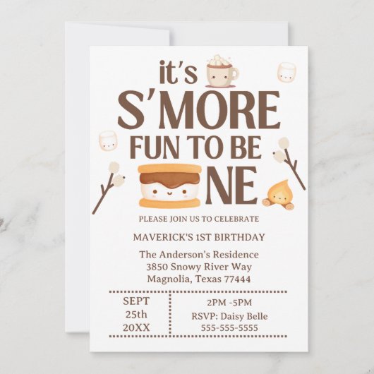 Invitation It's S'more Fun to Be One Kids 1st Birthday (Devant)
