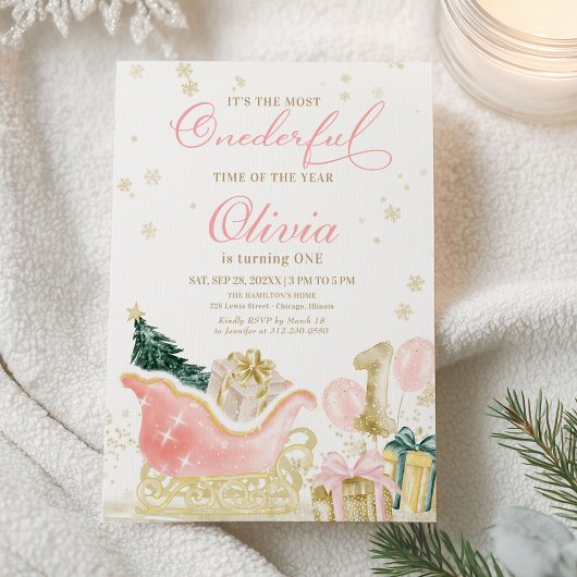 Invitation It's The Most Onederful Time of the Year Birthday