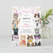 Invitation It's Time to Paw-ty Party Animals Kids Birthday (Debout devant)