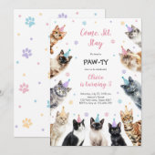 Invitation It's Time to Paw-ty Party Animals Kids Birthday (Devant / Derrière)