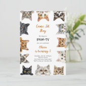 Invitation It's Time to Paw-ty Party Animals Kids Birthday (Debout devant)