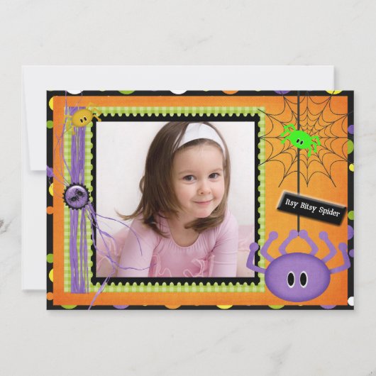 Invitation Itsy Bitsy Spider Anniversaire Halloween (Devant)