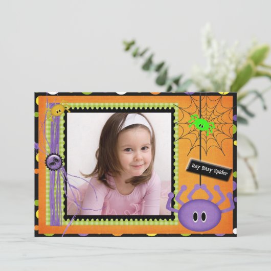 Invitation Itsy Bitsy Spider Anniversaire Halloween (Debout devant)