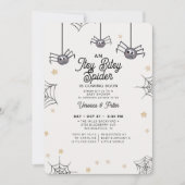 Invitation Itsy Bitsy Spider Girl Baby shower d'Halloween (Devant)