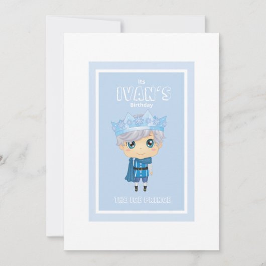 Invitation Ivan l'invitation d'anniversaire du prince de glac (Devant)