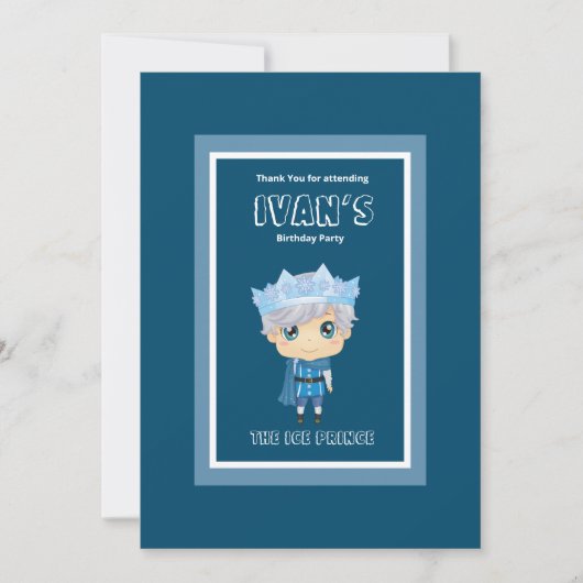 Invitation Ivan l'invitation d'anniversaire du prince de glac (Devant)
