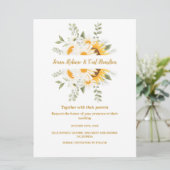 Invitation IVANA Elegant Mariage Fleur Jaune & Blanc (Debout devant)