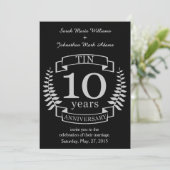 Invitation Ivoire Anniversaire de mariage traditionnel 10 ans (Debout devant)