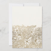 Invitation Ivoire beige or floral typographie chic mariage (Dos)