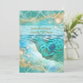 Invitation Ivoire bleu de la tortue de plage (Debout devant)