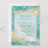 Invitation Ivoire bleu de la tortue de plage (Dos)