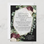Invitation Ivoire Bourgogne noir moody rose eucalyptus (Dos)