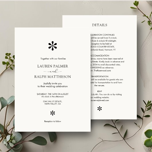 Invitation Ivoire | Chic 2 en 1 Mariage intégral minimum