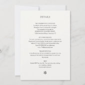 Invitation Ivoire | Chic 2 en 1 Mariage intégral minimum (Dos)