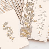 Invitation Ivoire Dragonfly Belle Epoque Art Nouveau Mariage