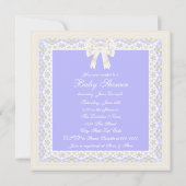 Invitation Ivoire et Lavande Baby Girl Douche (Dos)