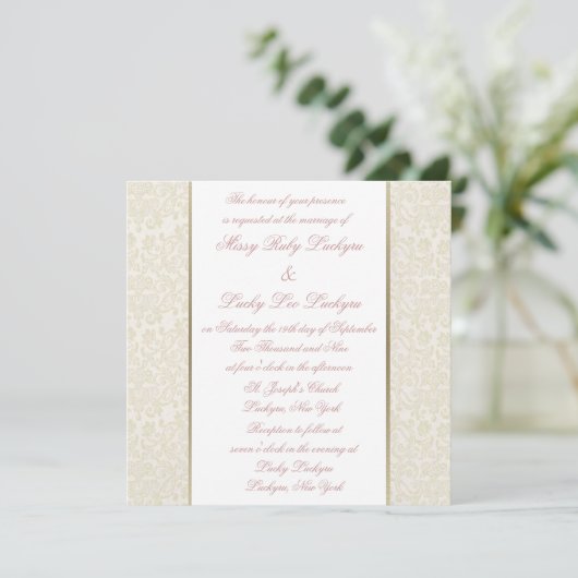 Invitation ivoire et or (Debout devant)