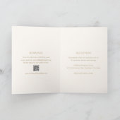 Invitation Ivoire et or QR Code moderne Mariage élégant (Intérieur)