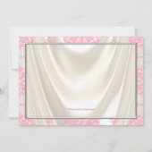 Invitation Ivoire et rose Damas Baby shower Satin (Dos)