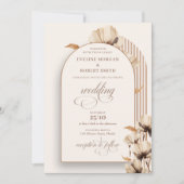 Invitation Ivoire neutre minimaliste fleurs sauvages brun cla (Devant)