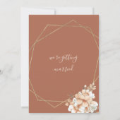 Invitation Ivoire orange blanc d'or terrarium mariage floral (Dos)