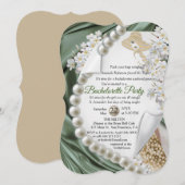 Invitation Ivoire, Vert, Bleu, Fête des mariées de soie et pe (Devant / Derrière)