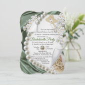 Invitation Ivoire, Vert, Bleu, Fête des mariées de soie et pe (Debout devant)