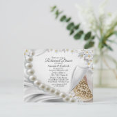 Invitation Ivoire, Vert, Bleu, Soie Or & Pear Dîner de répéti (Debout devant)