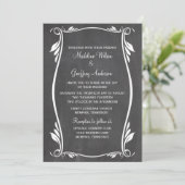 Invitation Ivoirienne fleurie Chalkboard Mariage Inviter (Debout devant)