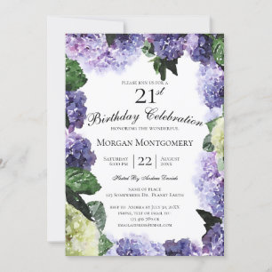 Invitation Ivoiriens et hydrangeas pourpres   Blanc 21e anniv