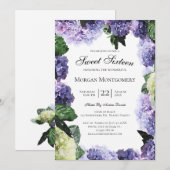 Invitation Ivoiriens et hydrangeas pourpres | Sweet sixteen b (Devant / Derrière)