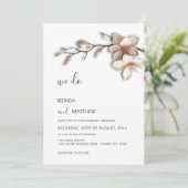 Invitation Ivory 3D Magnolia Flower Casual Wedding (Debout devant)