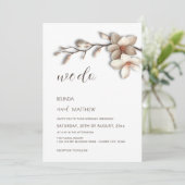 Invitation Ivory 3D Magnolia Flower Casual Wedding (Debout devant)