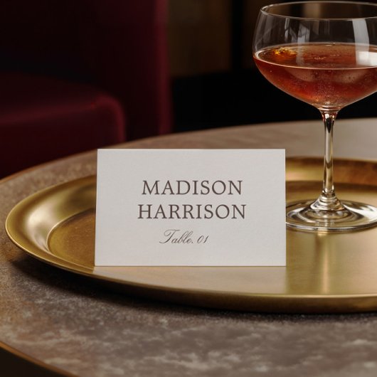 Invitation Ivory and Brown Wedding Place Card DIY