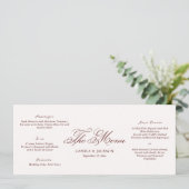 Invitation Ivory and Burgundy Wedding Menu Card (Debout devant)