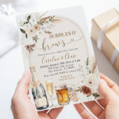 Invitation Ivory Beige Boho Bubbles Brews Couple Douche