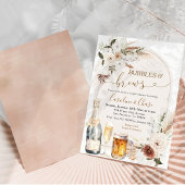 Invitation Ivory Beige Boho Bubbles Brews Couple Douche