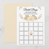 Invitation Ivory, Beige, Orchidées & Eucalyptus Bingo nuptial (Devant / Derrière)