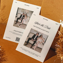 Ivory & Black Old Money Mariage Save the Date
