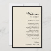 Invitation Ivory & Black Old Money Wedding Itinerary Card (Devant)