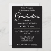 Invitation Ivory & Black Photo Graduation Party (Dos)