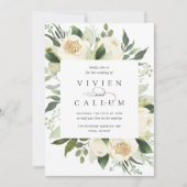 Invitation Ivory Bloom | Aquarelle Mariage de cadre Floral (Devant)